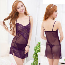 Load image into Gallery viewer, Sexy Underwear Lace Suspender Sexy Pajamas Ladies Suspender Nightdress Two Piece Set Summer Sexy Underwear Women Lengerie Women