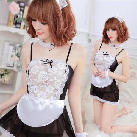 Sexy Underwear Maid 5-piece Set, Including Headdress Maid Sexy Skirt Maid Role-playing Underwear Female Erotic Sexy Underwear