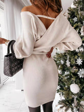 Load image into Gallery viewer, Sexy V Neck Autumn Long Sleeve Women Dress Ladies Sashes Backless Casual Office Dress 2021 New Fashion Women Mini Dress Vintage
