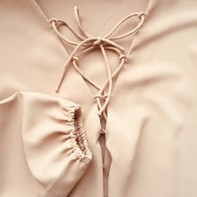 Load image into Gallery viewer, Sexy V Neck Drawstring Blouse Women Solid Loose Lantern Sleeve Office Ladies Shirt Vintage Spring Autumn Elegant Blouses And Top