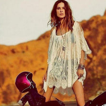 Load image into Gallery viewer, Sexy Women Bikini Cover Up Dress Perspective Hollow Out Swimsuit Cover-Ups Lace Swimwear Beach Dress Summer Bathing Suit