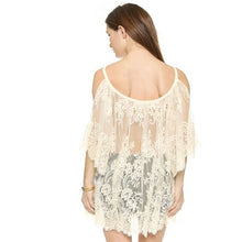 Load image into Gallery viewer, Sexy Women Bikini Cover Up Dress Perspective Hollow Out Swimsuit Cover-Ups Lace Swimwear Beach Dress Summer Bathing Suit
