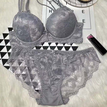 Load image into Gallery viewer, Sexy Women Bras And Lace Perspective Panties Set  Push Up Thick Soft Padded Lingerie Thin Briefs Female Underwear Suits Tops