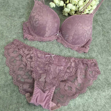 Load image into Gallery viewer, Sexy Women Bras And Lace Perspective Panties Set  Push Up Thick Soft Padded Lingerie Thin Briefs Female Underwear Suits Tops