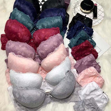 Load image into Gallery viewer, Sexy Women Bras And Lace Perspective Panties Set  Push Up Thick Soft Padded Lingerie Thin Briefs Female Underwear Suits Tops