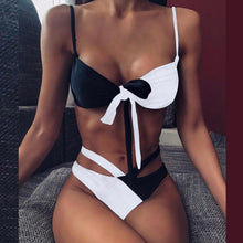 Load image into Gallery viewer, Sexy Women High Waist Bikini Swimsuit Swimwear Female Bandeau Thong Brazilian Biquini Bikini Set Bathing Suit Bathers купальник