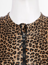 Load image into Gallery viewer, Sexy Women Leopard Bodysuit Mock Neck Zipper Leather Catsuit High Cut Leotard Clubwear Bodycon Jumpsuit Bodys Romper Overalls