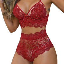 Load image into Gallery viewer, Sexy Women Lingerie Set Lace Breathable Erotic Underwear Suit Female Lingerie Lace Bra Briefs Set Hollow Out G-String Bra Set