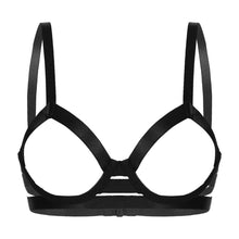 Load image into Gallery viewer, Sexy Women Open Nipple Bras Hollow Out Bare Breast Lingerie Exotic Strappy Nightclub Open Cups Bra Push Up Underwire Bra Tops