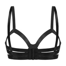 Load image into Gallery viewer, Sexy Women Open Nipple Bras Hollow Out Bare Breast Lingerie Exotic Strappy Nightclub Open Cups Bra Push Up Underwire Bra Tops