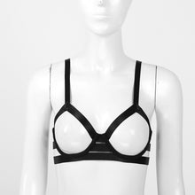 Load image into Gallery viewer, Sexy Women Open Nipple Bras Hollow Out Bare Breast Lingerie Exotic Strappy Nightclub Open Cups Bra Push Up Underwire Bra Tops