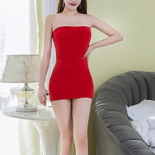 Load image into Gallery viewer, Sexy Women Semi See Through Mini Tube Dress Bandeau Boob Tube Short Bodycon Mini Dress Stretchy Fantasy Clubwear Multiple Colors
