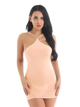 Load image into Gallery viewer, Sexy Women Sheer See Through Bodycon Mini Derss Night Club Spaghetti Straps and Backless Short Dress with G-string