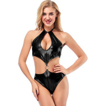 Load image into Gallery viewer, Sexy Women Shiny Metallic Leotard Bodysuit Cut Out Bust Strappy Thong Teddy Night Clubwear Pole Dance Wear Swimwear Costume