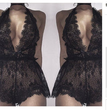 Load image into Gallery viewer, Sexy Women Sleepwear Babydoll Chemise Black Lace Lingerie Sexy Hot Erotic Costumes Sexy Underwear Plus Size Backless Homewear