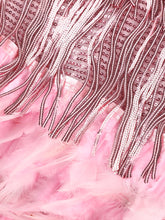 Load image into Gallery viewer, Sexy Women&#39;s Fringed Sequin Feather Stitching Dress 2022 Summer Slim V-Neck Off Shoulder Dresses Female Backless Slip Mini Robe