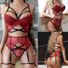 Load image into Gallery viewer, Sexy Women&#39;s Lace Bundled Temptation Passion Three-point One-piece Comfortable and Elegant Sexy Lingerie Set