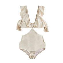 Load image into Gallery viewer, Sexy Wrap Chest Monokini Ruffle Straps Trikini Bodysuit Women&#39;s One Piece Swimsuit Cut Out Beachwear Brazilian Swimwear