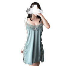 Load image into Gallery viewer, Sexy lingerie sexy temptation lace tease backless pajamas skirt suit satin female hot home service Exotic Costumes Sleepwear