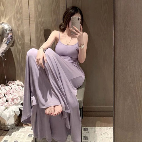 SexyLingerie Night Dress Women Summer Pajamas Sleepwear Female Thin Halter Home Clothing Can Be Worn Outside Hot Girls Nightwear