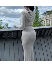 Load image into Gallery viewer, Short Hoodies Women Solid Sweatshirt Tracksuit Long Sleeve Female Crop Top 2022 Fashion Harajuku Casual Zipper Up Hoodies Jacket