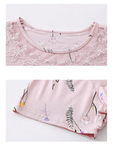 Load image into Gallery viewer, Short Pajamas For Women Summer Homewear Women 100% Cotton Modal Plus Size Pyjama Floral Top + Pants Sleepwear Female Home Wear