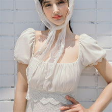 Load image into Gallery viewer, Short Sleeve One Piece Swimsuit Women Solid Swimwear Lace Monokini Push Up Swim Suit Korea Bathing Suit Pad Pleated Embroidery