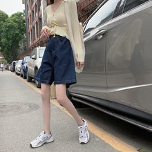 Load image into Gallery viewer, Shorts Women&#39;s Summer High Waist Jeans Retro Thin Straight Pants Five-point Pants Loose Wide Leg Pants Pants