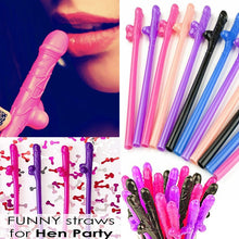 Load image into Gallery viewer, Shot Transparent Glass Cup Wine of Glasses Genital Dick Penis Cocktail Mug Plastic Straws Willy Bar Hen Party Night Drinkware