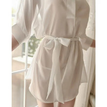 Load image into Gallery viewer, Silk Pajamas Women&#39;S Cotton Summer Sexy Shirts Sweet Mid-Length Nightdresses Loose And Sweet Korean Style Kawaii Home Clothes