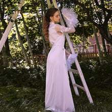 Load image into Gallery viewer, Silk Robes for Women Bath Robe Sets Bridesmaid Robes Feather Sleepwear Bridal Robes with Lace Bridesmaid Gift Sexy Kimono Robe