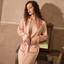 Load image into Gallery viewer, Silk Robes for Women Sleepwear Kimono Bathrobe Female Intimate Lingerie Home Wear Deep V Sexy Bridesmaid Robe Dropshipping