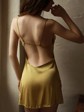 Load image into Gallery viewer, Silk Sing Nightdress Beauty Back Split Hot Sleepwear Women Sexy Underwear Lace Lingerie Nightdress Soft Sleep Tops