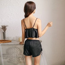 Load image into Gallery viewer, Silk pajamas Sleepwear Sets Satin Pajama Set Womens Pyjama Femme Nightwear Sleeveless Nightie Summer Lingerie Elegant Green red