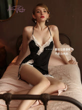 Load image into Gallery viewer, Silky Sexy Women&#39;s Summer Lace Strap Nightdress Backless Temptation Deep V Low-Cut Sleepwear Nightgowns Beauty Back Night Dress