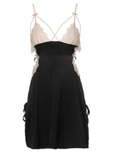 Load image into Gallery viewer, Silky Women Nightwear Lace-up Backless Beauty Back Strap Nightdress Sexy Sleepwear Temptation Satin Leisure Tops Sleepshirts