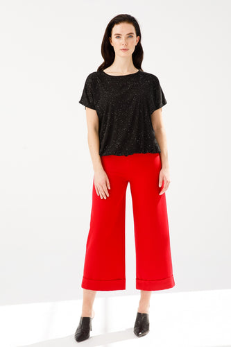 Silvery Gathered Waist Short Bat Sleeve Slash Neck Black Color Summer Combed Cotton Blouse 2021 New Elegant Fashion Women Tops