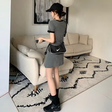 Load image into Gallery viewer, Simple Contrast Color Slim Fit T-shirt Sexy Summer Bodycon Casual Korean Dress Women Clothes Harajuku Ladies Dresses Streetwear