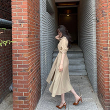 Load image into Gallery viewer, Simple Korean Chic Summer 2022 New Woman Dress Short Sleeve Slim Waist Pleated Dress Vestidos Split Sexy Elegant Ladies Robe