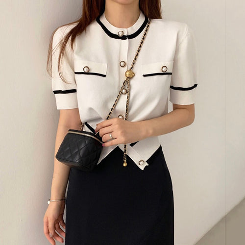Simple O Neck Summer 2022 Short Sleeve Shirts Women Korean Chic Office Ladies Elegant All Match Blouse Loose Soft Hipster Blusas