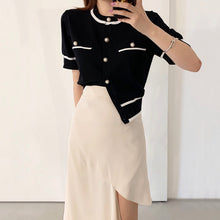Load image into Gallery viewer, Simple O Neck Summer 2022 Short Sleeve Shirts Women Korean Chic Office Ladies Elegant All Match Blouse Loose Soft Hipster Blusas