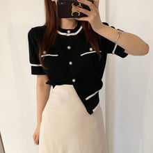 Load image into Gallery viewer, Simple O Neck Summer 2022 Short Sleeve Shirts Women Korean Chic Office Ladies Elegant All Match Blouse Loose Soft Hipster Blusas