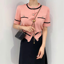 Load image into Gallery viewer, Simple O Neck Summer 2022 Short Sleeve Shirts Women Korean Chic Office Ladies Elegant All Match Blouse Loose Soft Hipster Blusas