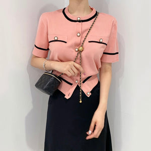 Simple O Neck Summer 2022 Short Sleeve Shirts Women Korean Chic Office Ladies Elegant All Match Blouse Loose Soft Hipster Blusas