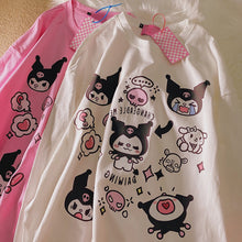 Load image into Gallery viewer, Simple O-neck Cute Cartoon T-shirts Women 2022 All Match Casua Loose Lazy Tops Long Sleeve Japanese Kawaii Tees Spring Blusas