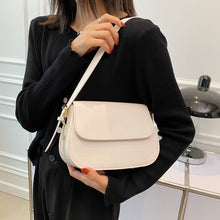 Load image into Gallery viewer, Simple Solid Color PU Leather Armpit Baguette Crossbody Bag for Women 2021 Shoulder Handbags and Purses Female Travel Designer