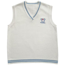 Load image into Gallery viewer, Simple V-neck Sweet Cartoon Cute Knitted Vests Women 2022 Casual Sleeveless Fresh Kawaii Waistcoats Spring Kawaii Clothes