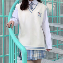 Load image into Gallery viewer, Simple V-neck Sweet Cartoon Cute Knitted Vests Women 2022 Casual Sleeveless Fresh Kawaii Waistcoats Spring Kawaii Clothes