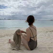 Load image into Gallery viewer, Single Shoulder One Piece Swimsuit Women Solid Swimwear Open Back Monokini Sexy Bathing Suit Removable Pad