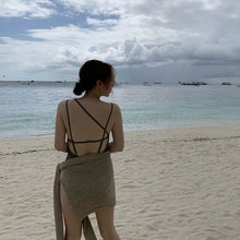 Load image into Gallery viewer, Single Shoulder One Piece Swimsuit Women Solid Swimwear Open Back Monokini Sexy Bathing Suit Removable Pad